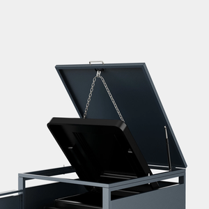 Cubo de almacenamiento de hoja galvanizada de 240L personalizado, conversión de 1 contenedor, cubo de basura para exteriores <span class=keywords><strong>antracita</strong></span> resistente a la intemperie - Product Image 3