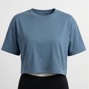 Top Corto Sexy de Verano para Mujer, Color Personalizado, Abertura Frontal Sólida, Camiseta Deportiva para Gimnasio, Ropa Deportiva Informal de Moda Urbana - Product Image 1