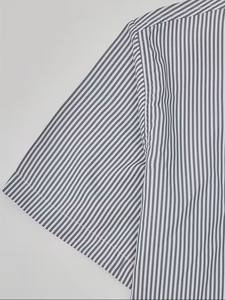 Chemise d'été 2025 pour homme à rayures, col montant, manches courtes, respirante, en polyester/coton, protection UV, coupe ample, décontractée - Product Image 6