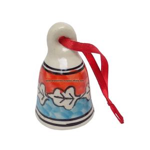 Cloche en céramique peinte à la main pour noël, mariage, fête, événements, décoration murale de cheminée - Product Image 2