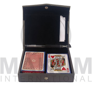 Étui en cuir personnalisé pour cartes à jouer, double jeu de cartes de poker, à prix avantageux - Product Image 2