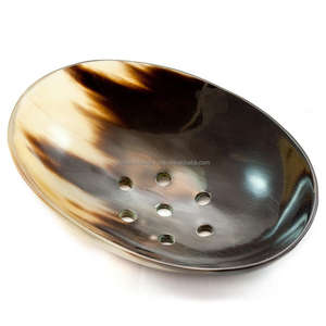 Porte-savon en corne de buffle naturelle avec porte-savon en corne poli à la main et de haute qualité à bas prix - Product Image 2