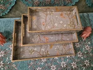 ถาดเสิร์ฟเคลือบเอนามีลลายไม้ MDF สำหรับอาหาร ขนม ชา กาแฟ และใช้บนโต๊ะอาหาร - Product Image 4