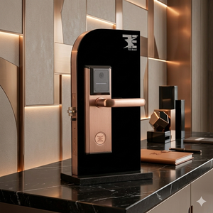 Serrure de porte intelligente TES 301 SB Or Rose pour hôtel avec système de contrôle d'accès par clé mobile RFID - Serrure numérique sécurisée - Product Image 4