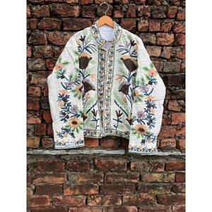 เสื้อแจ็กเก็ตผ้าคอตตอนกำมะหยี่คอตตอน100% สำหรับทุกเพศปักลายดอกไม้ปกติสำหรับฤดูหนาวฤดูใบไม้ร่วง - Product Image 4