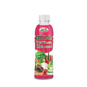 Jus d'aloe vera 500 ml avec graines de chia saveur litchi, fabricant OEM ODM, vente en gros, marque privée, approvisionnement en vrac, mondial - Product Image 1