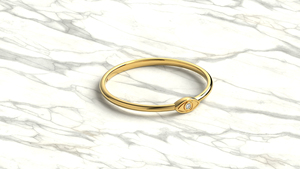 Luxury 18K Gold Eye Motif Single Round Diamond <b>Ring</b> Minimalist <b>Stacking</b> Promise <b>Ring</b> Band Fine Jewelry for Women Daily Wear <b>Ring</b> - Product Image 3