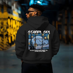 Sweat-shirt à capuche unisexe imprimé dessin animé Alien Universe, coupe classique, en coton noir, style streetwear décontracté, hiver, délavé à l'acide, séchage rapide - Product Image 4