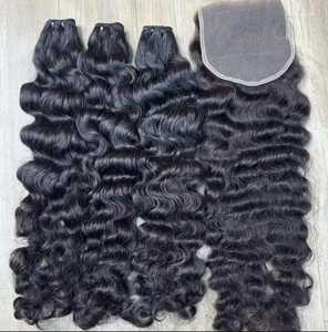 Venta al por mayor de fábrica: Paquetes de cabello brasileño virgen sin procesar, onda de agua, grado 10A, 100g, extensiones sin costuras 12-30 - Product Image 1