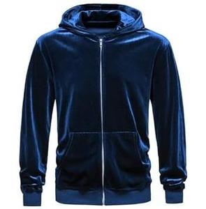 Solid Color Custom Men's & Women's Oversized Velvet Pullover Thick Hoodie Fleece <b>Sweatshirt</b> Zipper up <b>Velour</b> Hoody Wholesale ODM - Product Image 1
