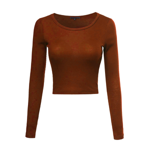 Camiseta sin mangas de algodón peinado para mujer, top corto informal de manga larga, cómodo para hacer ejercicio y correr, para chicas, con diseño estampado - Product Image 6