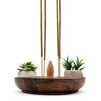 Support de brûleur d'encens suspendu en bois d'acacia de luxe moderne, écologique, durable, décoratif, pour aromathérapie, le meilleur cadeau Orion