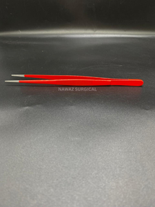 Pince de Placage Professionnelle pour Chef, Droite, Rouge, Pointe Fine Argentée, en Acier Inoxydable, Précision Alimentaire, Nawaz - Product Image 4