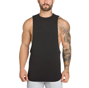 Débardeur tricoté à séchage rapide pour homme, respirant, en Spandex/Coton, pour la gym, l'entraînement, le fitness, la musculation, style streetwear personnalisé - Product Image 2
