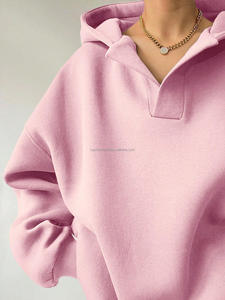 Sweat-shirt oversize tendance pour femmes, en polaire épaisse et chaude avec poche kangourou, streetwear décontracté - Product Image 3