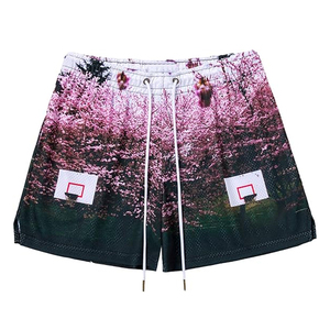 กางเกงขาสั้นวิ่งลายพรางสำหรับผู้ชายกางเกงขาสั้นผ้าฝ้ายแบบมีเชือกรูดกางเกงขาสั้นสำหรับเล่นฟิตเนสยิมฟิตเนสพิมพ์ซับลิเมชันโลโก้ได้ตามต้องการ - Product Image 1