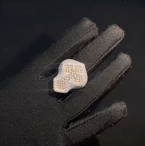 Anillo de Lujo con Forma de Diamante y Cruz para Hombre, con Circonitas Cúbicas, Chapado en Oro y Plata, Joyería Hip Hop - Product Image 2