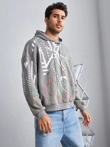 Sweat-shirts à capuche unisexes décontractés en coton 100% personnalisés avec broderie, pour l'automne et l'hiver, mode confortable, Y2K, haute qualité - Product Image 3