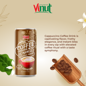 Bebida de capuchino con granos de café arábica en lata de aluminio de 170 ml para venta al por mayor, marca privada VINUT - Product Image 3