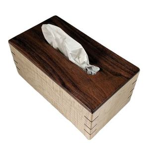 Tissue Box Napkin Holder in Wood With Floral Sticker Print Design for Restaurant Hotel Table Top Use Napkin Box at Wholesale - Product Image 2
