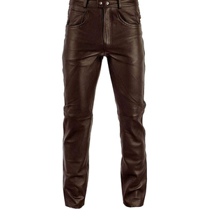 Pantalon Moto Décontracté Marron en Modal pour Homme, Taille Élastique, Coupe Droite, Poches, Imperméable, Séchage Rapide, Respirant, en Toile - Product Image 4