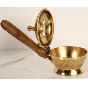 Brûleur d'encens traditionnel en laiton - Décoration spirituelle écologique pour la maison - Finition antique - Couleur et taille personnalisables - Product Image 5