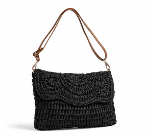 Sac bandoulière bohème tissé pour femmes et filles, pochette en paille avec fermeture éclair et sangle unique - Product Image 5