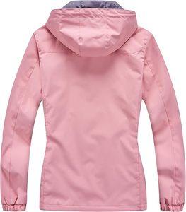 ผู้ผลิตเสื้อแจ็คเก็ตกันลมแบบ OEM สีสันตัดกัน เสื้อแจ็คเก็ตกันลมสำหรับผู้หญิง น้ำหนักเบา สำหรับเล่นกีฬา กันน้ำ มีฮู้ด - Product Image 6