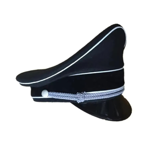 หมวกแก๊ปทรงสูงสีดำ/ขาว คุณภาพสูง ขนาดสั่งทำได้ ผ้าขนสัตว์ ผ้าแคนวาส ปักตราสัญลักษณ์  สำหรับทุกเพศ เหมาะสำหรับงานทางการ ใช้ได้ทุกวัน และกิจกรรมกลางแจ้ง สำหรับผู้ใหญ่ - Product Image 4