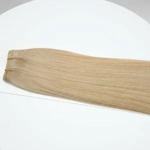 Peluca de Cabello Humano Rubio Natural Liso con Trama Remy, Base de Seda con Cutícula Completa, 100% Densidad, Una Sola Dirección - Product Image 6