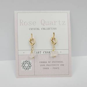 Fashion Raw Stone Earrings Gemstone Birthstone Crystal Drop Earrings Knot Amethyst Garnet Earrings Jewelry - Product Image 3