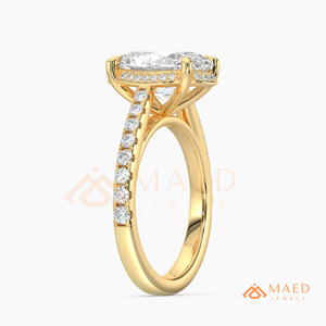 Moissanite Oval Cut <b>Ring</b> for Women Gold Tone Engagement Wedding Anniversary Jewelry Gift Elegant Daily Wear Style - Product Image 6