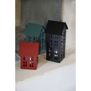 Juego de Portavelas de Metal Negro Vintage al por Mayor, Portavelas Decorativo de Zinc para Aldea de Luces, para Decoración Navideña del Hogar - Product Image 4