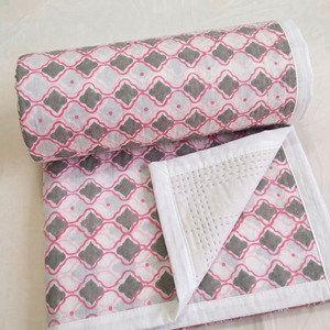 Modern Printed Cotton Quilt Handmade Reversible <b>Bedspread</b> All Season Home Decor - Product Image 3