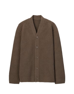 Cardigan pour homme à col en V 100 % coton, manches longues, fermeture boutonnée, épaisseur standard, anti-boulochage, respirant, pour l'automne - Product Image 2