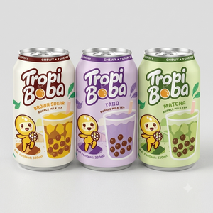 Boisson au thé au lait à bulles de tapioca marque privée – Perles noires de tapioca – Certifié HALAL – Échantillon gratuit disponible - Product Image 1