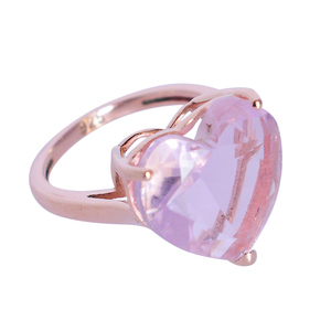 S925 Sterling <b>Silver</b> Heart Cut Morganite Gemstone <b>Ring</b> Rose Gold Plated Romantic Gemstone Fine <b>Ring</b> For Women Engagement Stylish - Product Image 2