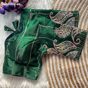 <b>Top</b> Quality Fabric with Multi-Thread & <b>Sequin</b> work Short-Sleeve Padded Blouse Collection Supplier from Surat At Wholesale Rate - Product Image 2