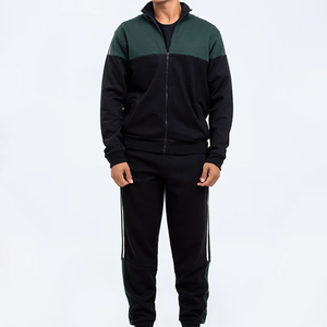 Survêtement 100% polyester, vêtements de sport, ensemble 2 pièces, sweat-shirt et pantalon à fermeture éclair intégrale pour homme, fabriqué - Product Image 1