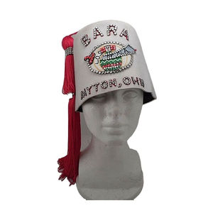 Chapeaux Fez Shriner Personnalisés OEM en Gros, 100% Laine, Décontractés, Faits Main avec Broderie de Fil Métallique, Vente Chaude, Service OEM - Product Image 1