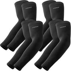 Manchons de compression noirs en polyester pour hommes, manchons de sport rafraîchissants pour le cyclisme, la course et l'entraînement - Product Image 1