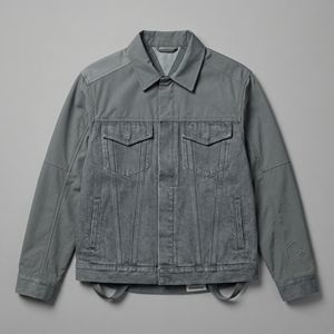 Veste en jean unisexe délavée style camionneur classique en coton, streetwear décontracté, vêtement d'extérieur, logo personnalisé, vente en gros usine OEM - Product Image 1