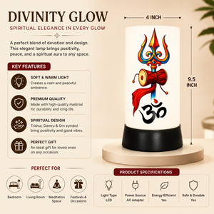 Divinity Glow Om Trishul Damru LED Table Lamp Spiritual <b>Night</b> <b>Light</b> Hindu Temple Bedroom Meditation Home Decor Gift 9.5 Inch - Product Image 5