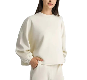 Sudadera Bordada para Mujer, con Logotipo Personalizado, Felpa Suave, Cuello Redondo, Manga Larga, Corte Holgado, Informal, a la Moda, Venta al Por Mayor - Product Image 5