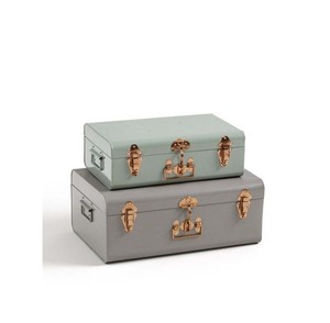 Green Color Elegant Style Metal Trunk <b>Treasure</b> <b>Chest</b> Set - Product Image 5