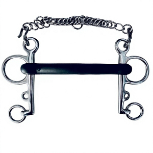 Bocado de Pelham de Acero Inoxidable de Alta Calidad con Cadena de Control de Doble Acción y Distribución Suave de Presión - Product Image 1