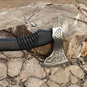 Viking <b>Axe</b> Industrial Grade Nordic Heritage Style Handmade Wooden Handle Carbon Steel Blade Outdoor Camping Hunting <b>Survival</b> Use - Product Image 6