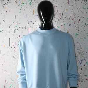Sky blue <b>Mock</b> <b>Neck</b> Sweatshirt 100% wide <b>neck</b> Sweatshirt Finer Threads - Product Image 2
