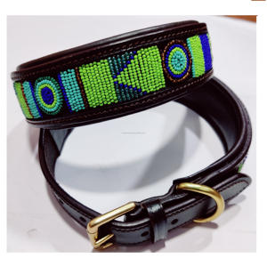 มือทำลูกปัดออกแบบหนังปลอกคอสุนัข - Product Image 1