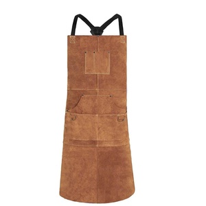 Delantal de soldadura de cuero de vaca, ignífugo, resistente, para construcción industrial, bajo precio, para barbacoa y soldadura - Product Image 1